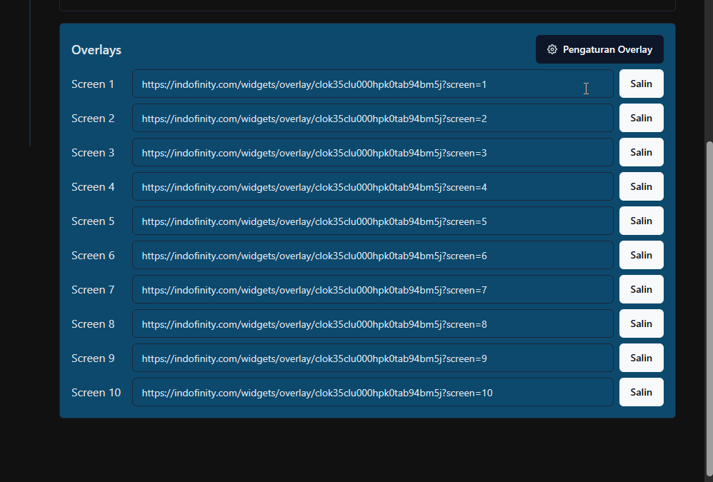 Menambahkan link overlay IndoFinity sebagai Browser Source di OBS